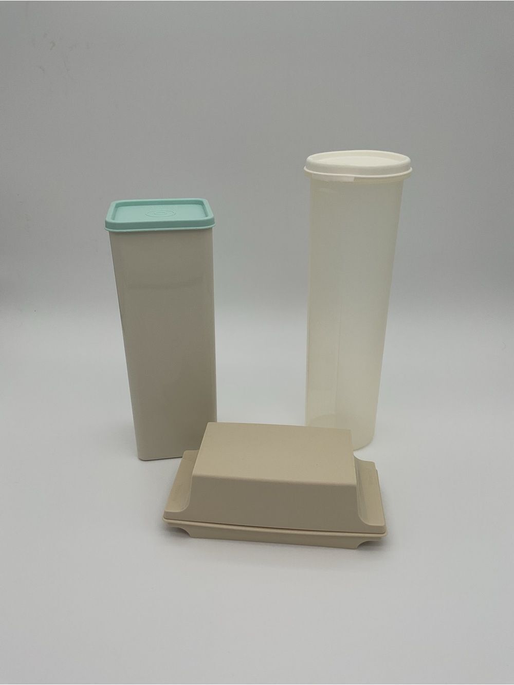 Set of 3 Vintage Tupperware Storage Containers with Lids